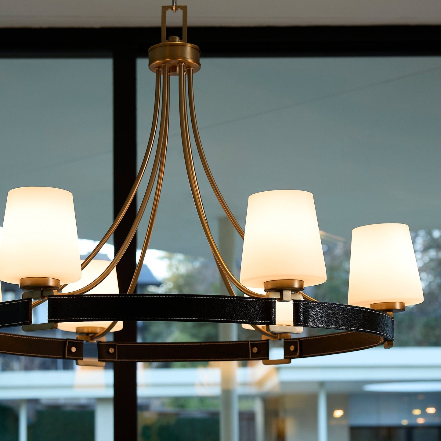Quorum Hidalgo 635-6-80 Chandelier, UL Damp Rated, Aged Brass