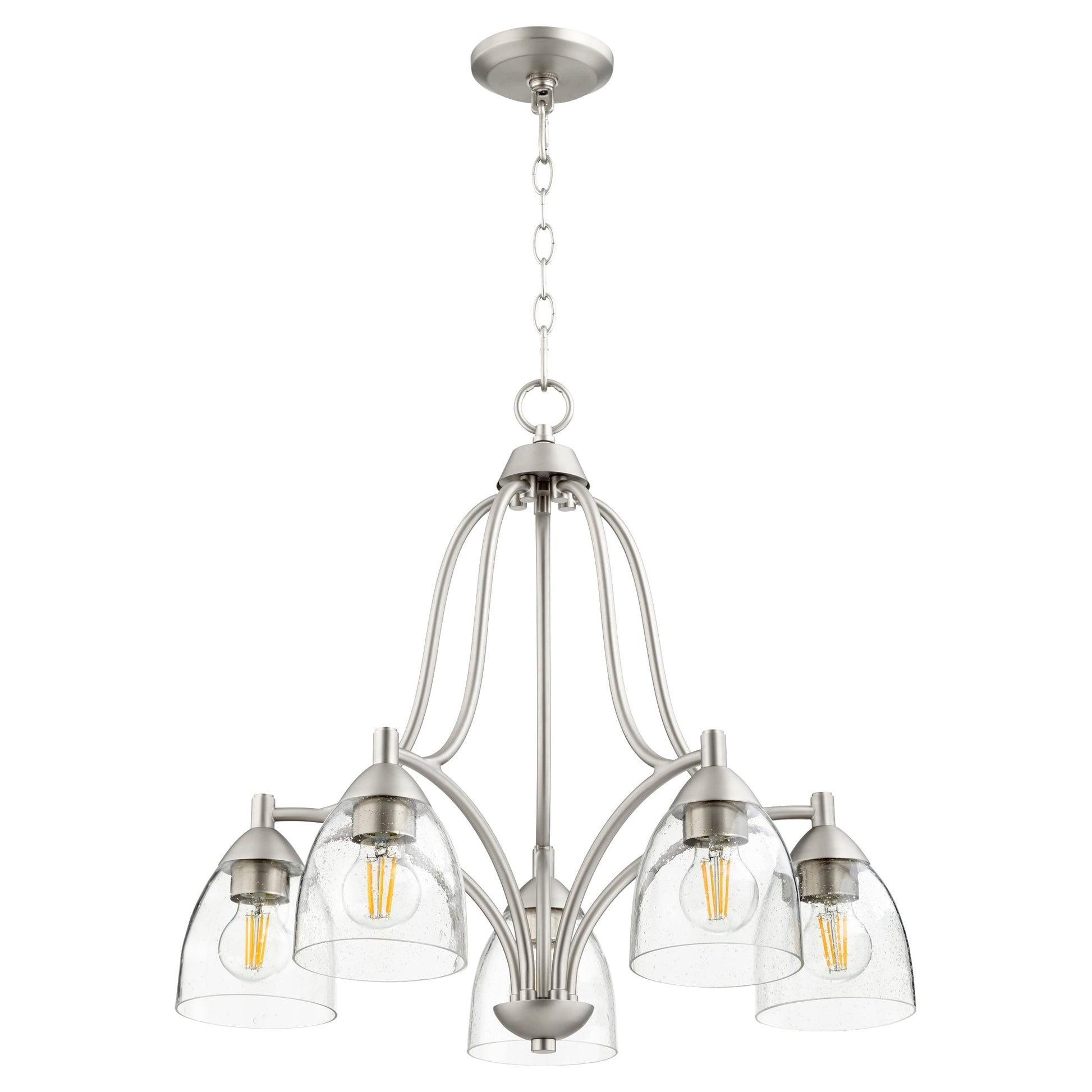 Quorum Barkley 6369-5-265 Nook - Satin Nickel W/ Clear/seeded
