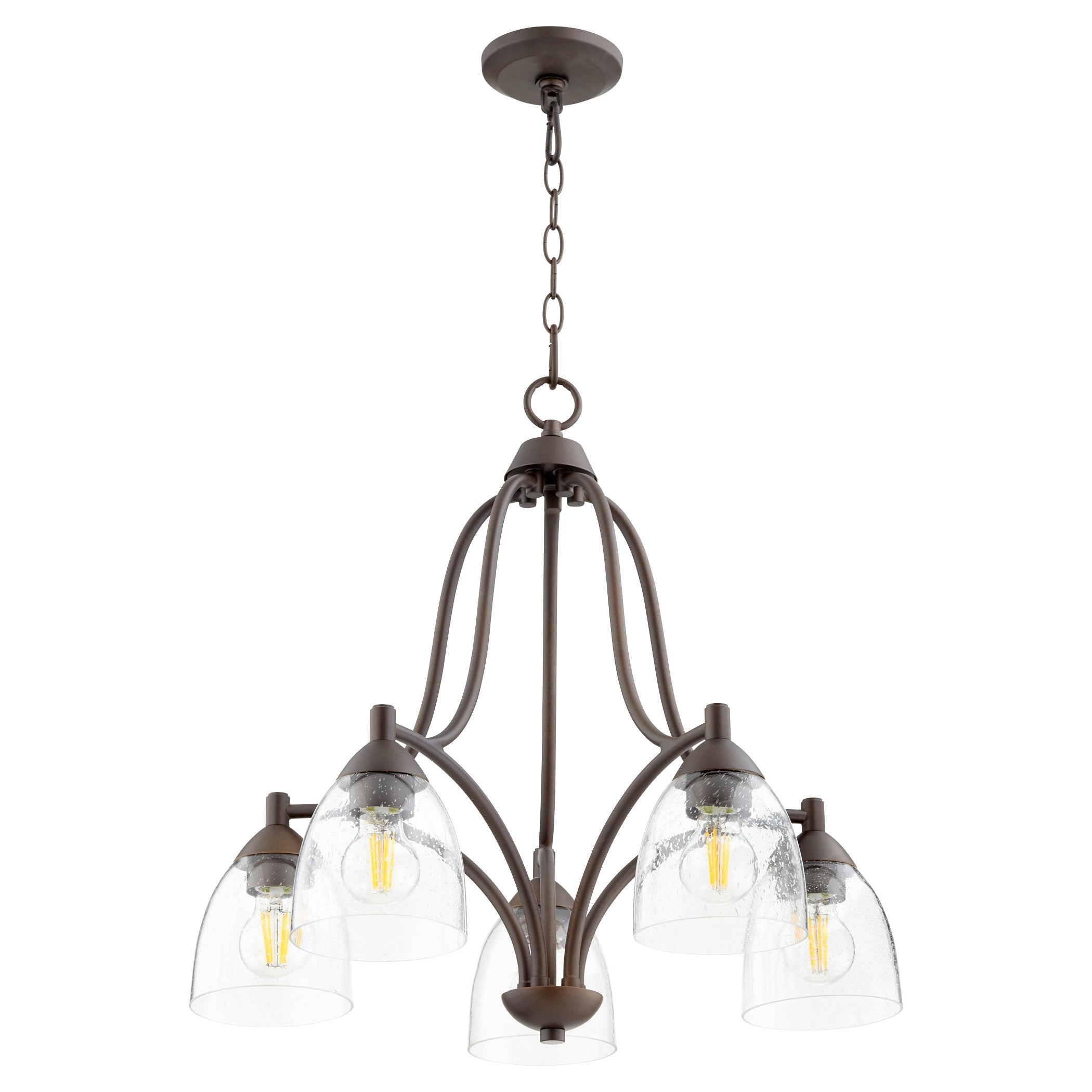 Quorum Barkley 6369-5-286 Nook - Oiled Bronze W/ Clear/seeded