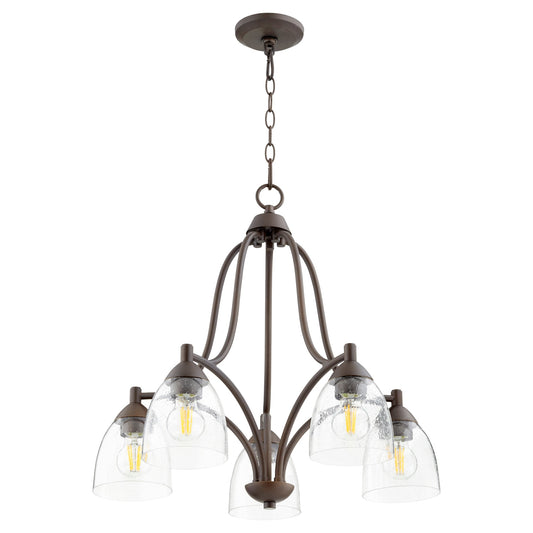 Quorum Barkley 6369-5-286 Nook - Oiled Bronze W/ Clear/seeded