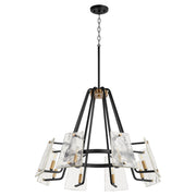 Quorum Tioga 637-8-69 Chandelier - Textured Black W/ Aged Brass