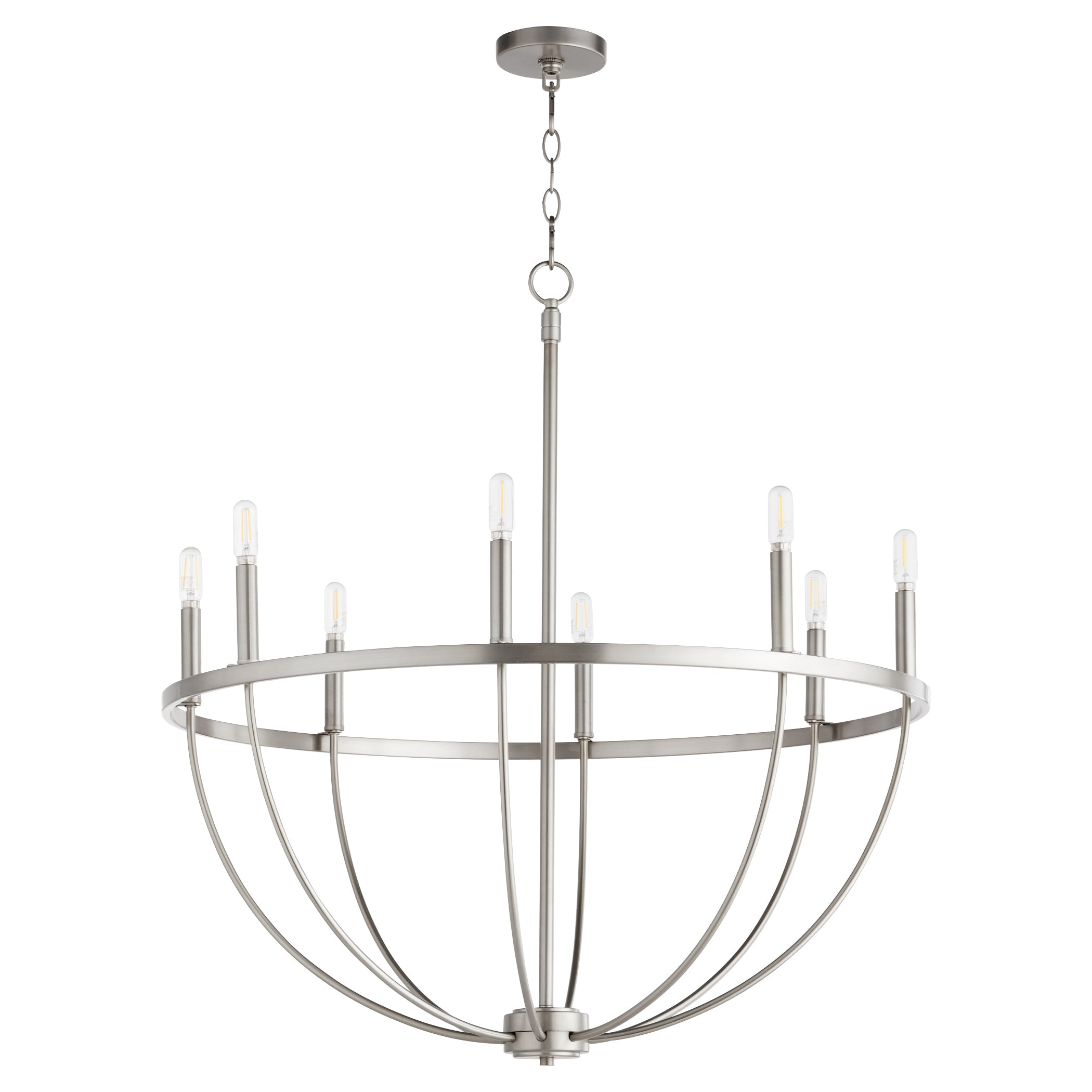 Quorum Tribute 6374-8-65 Chandelier - Satin Nickel