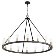 Quorum Paxton 64-16-6980 Chandelier - Textured Black W/ Aged Brass