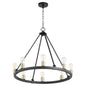 Quorum Paxton 64-8-6980 Chandelier - Textured Black W/ Aged Brass