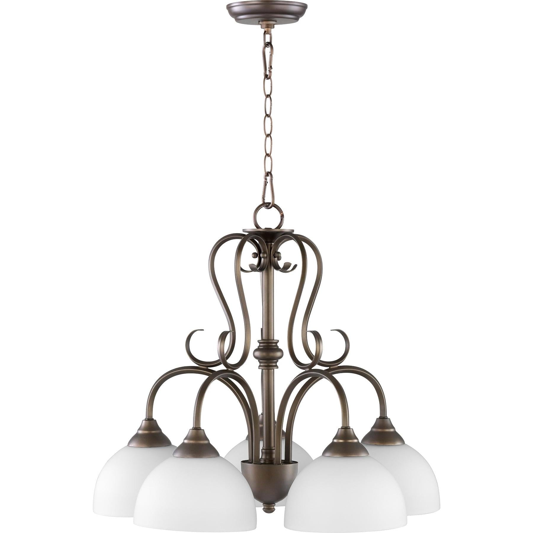 Quorum Powell 6408-5-86 Nook - Oiled Bronze W/ Satin Opal