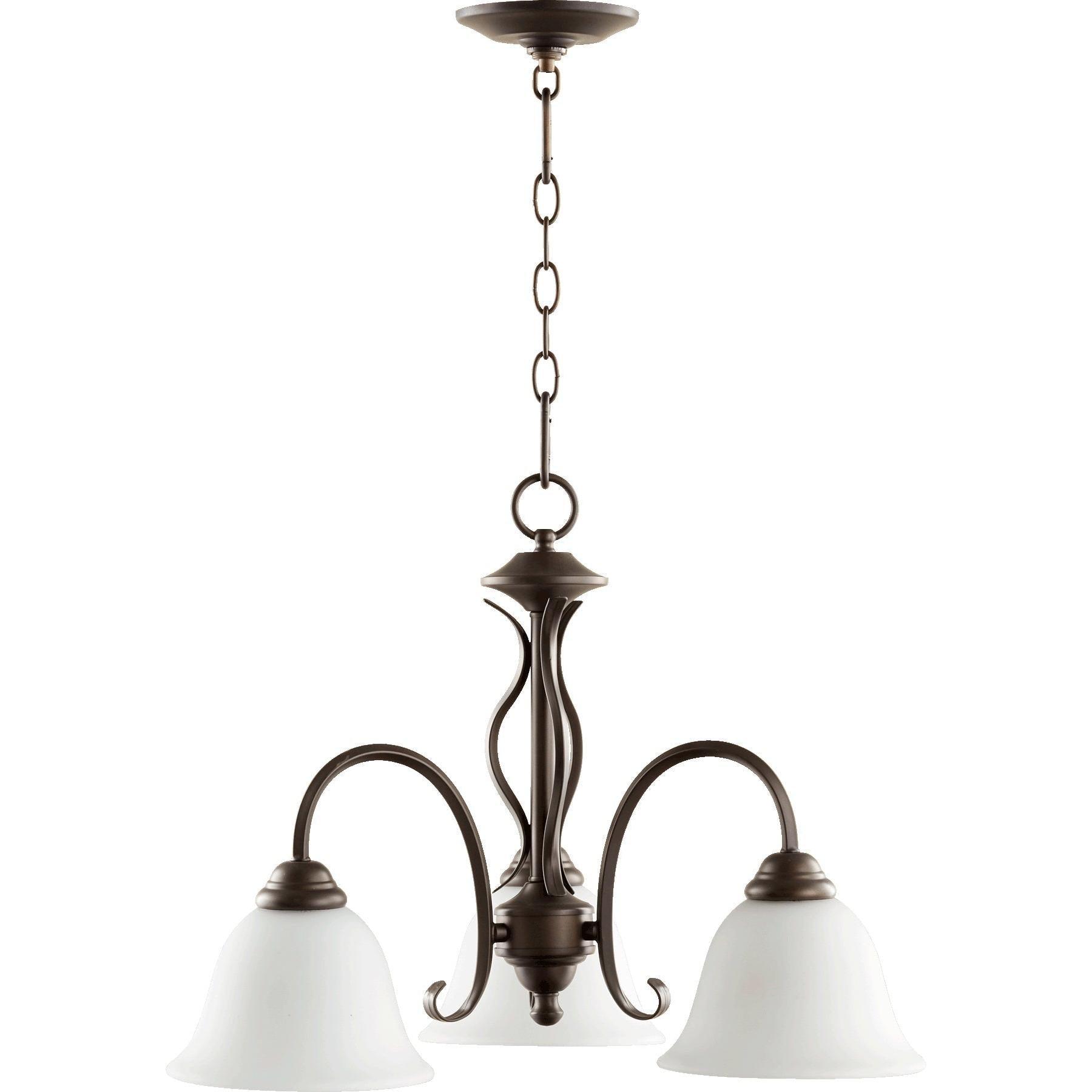 Quorum Spencer 6410-3-186 Nook - Oiled Bronze W/ Satin Opal