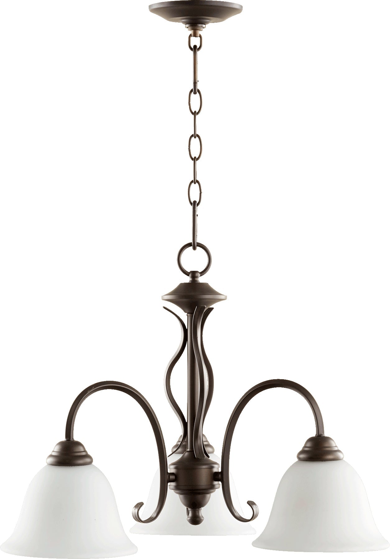 Quorum Spencer 6410-3-186 Nook - Oiled Bronze W/ Satin Opal