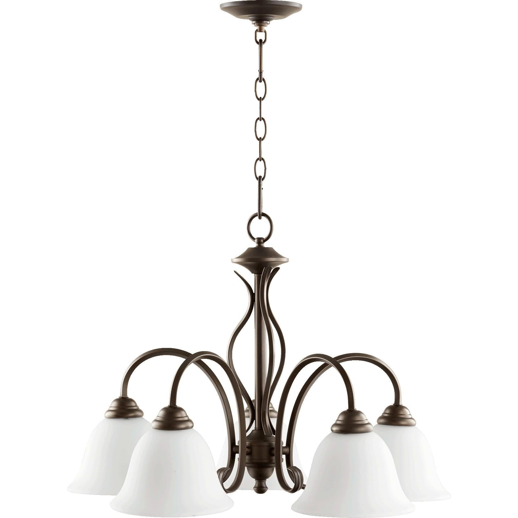 Quorum Spencer 6410-5-186 Nook - Oiled Bronze W/ Satin Opal
