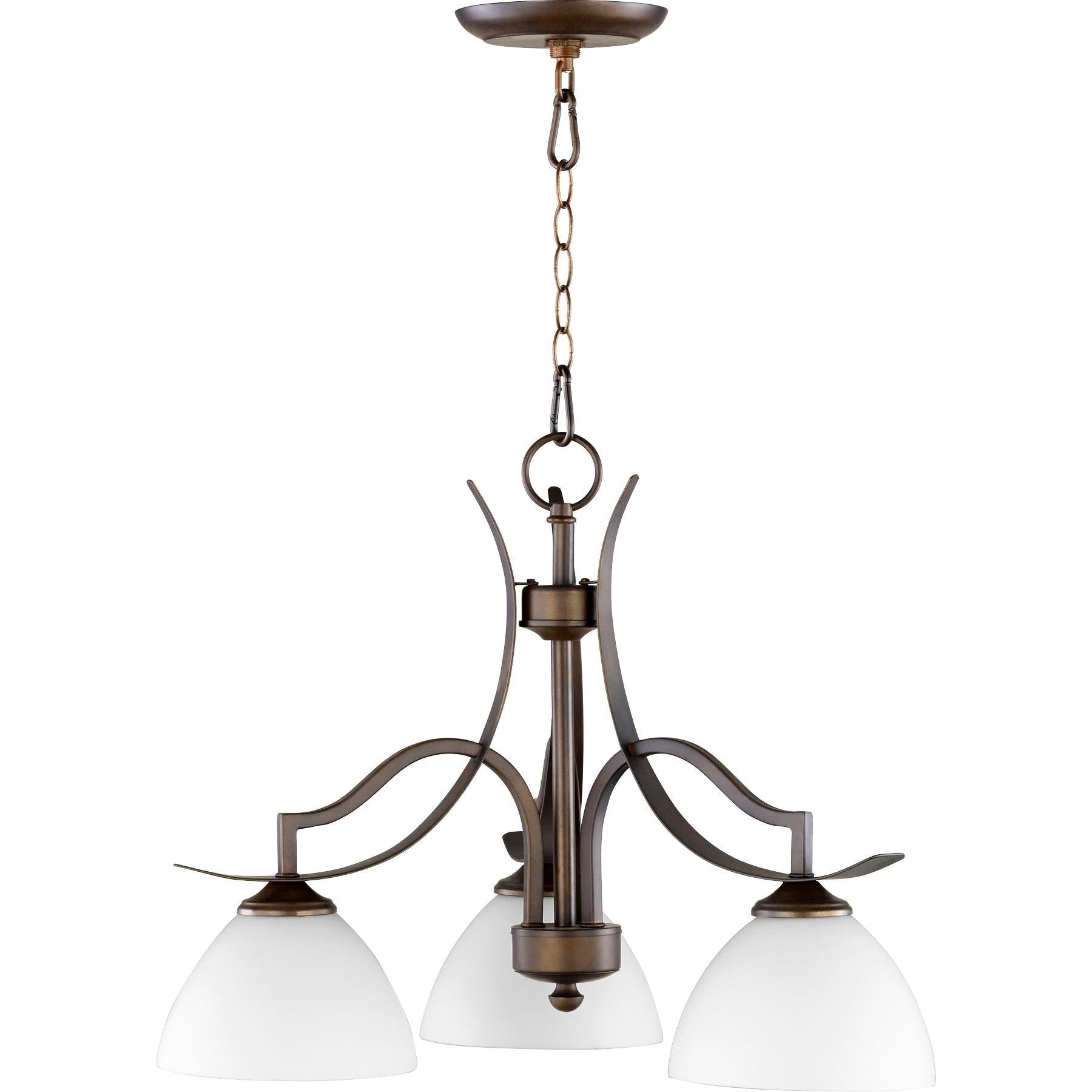 Quorum Atwood 6496-3-186 Nook - Oiled Bronze W/ Satin Opal