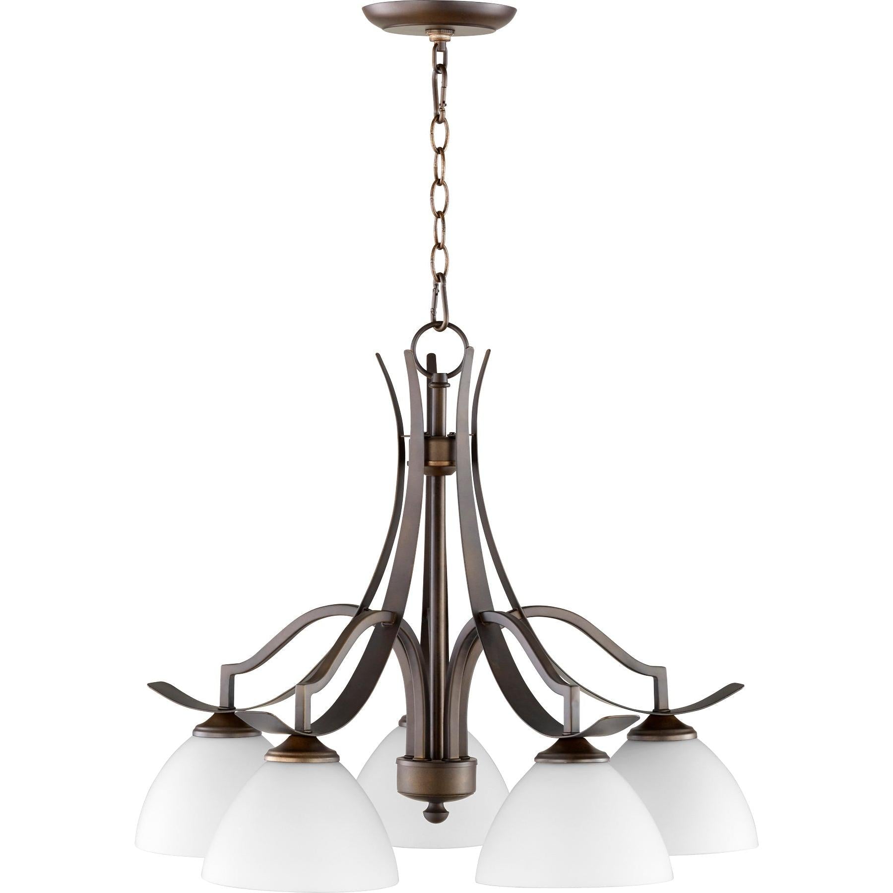 Quorum Atwood 6496-5-186 Nook - Oiled Bronze W/ Satin Opal