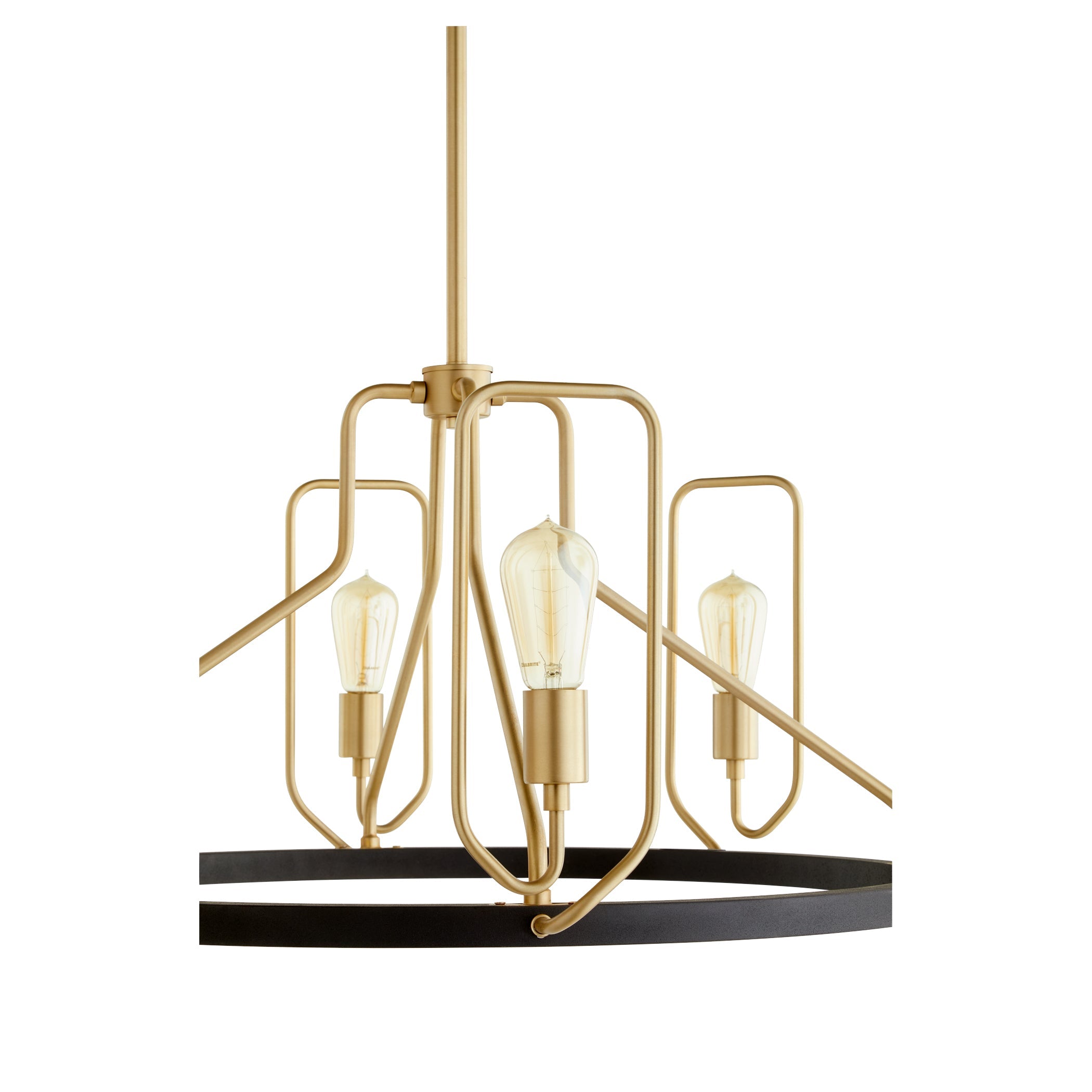 Quorum Howe 65-8-6980 Chandelier - Textured Black W/ Aged Brass