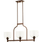 Quorum Richmond 6511-3-186 Island Light - Oiled Bronze W/ Clear/seeded