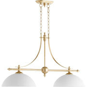 Quorum Aspen 6577-2-60 Island Light - Aged Silver Leaf W/ Satin Opal