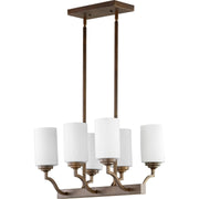 Quorum Atwood 6596-6-186 Island Light - Oiled Bronze W/ Satin Opal