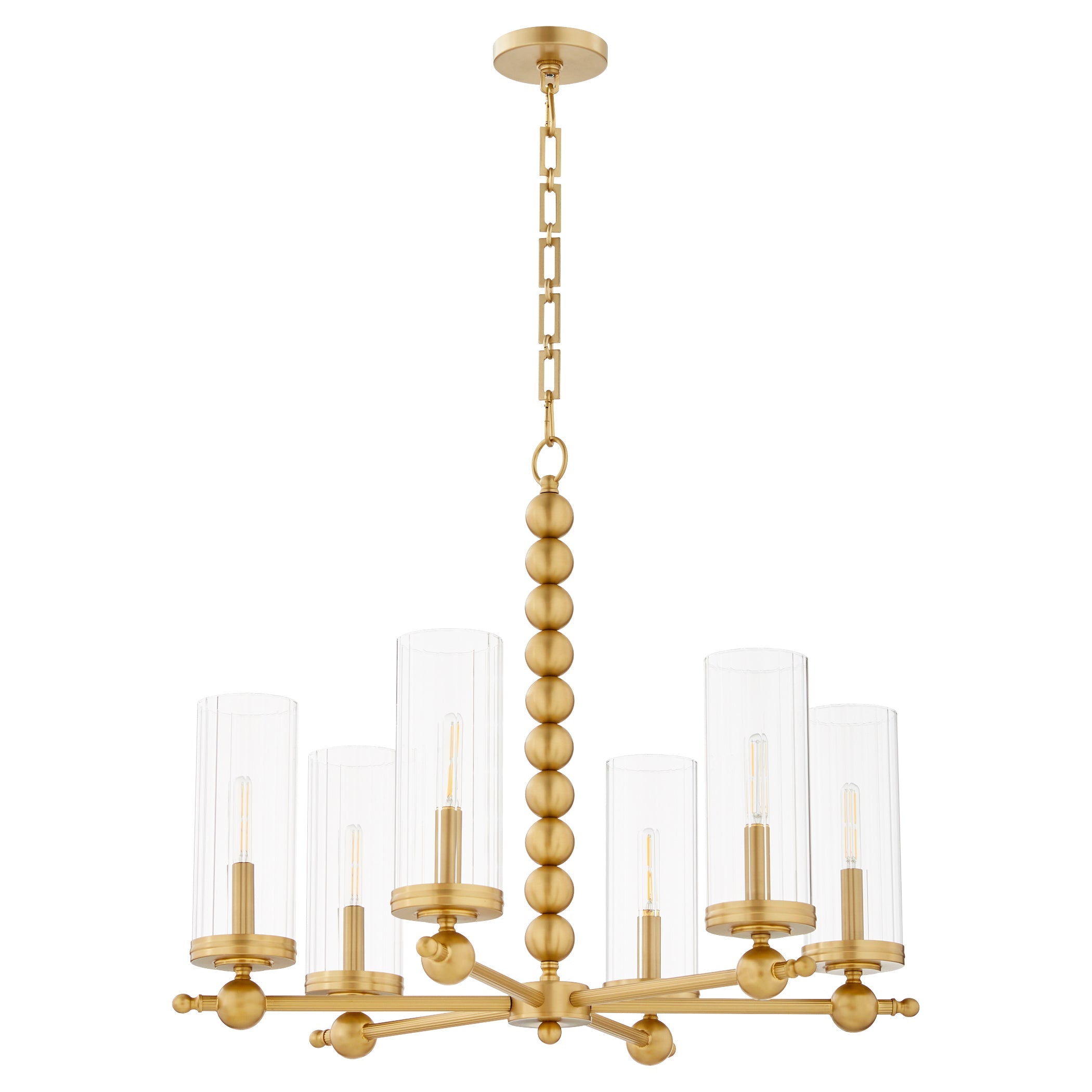 Quorum Lee Boulevard 660-6-80 Chandelier - Aged Brass