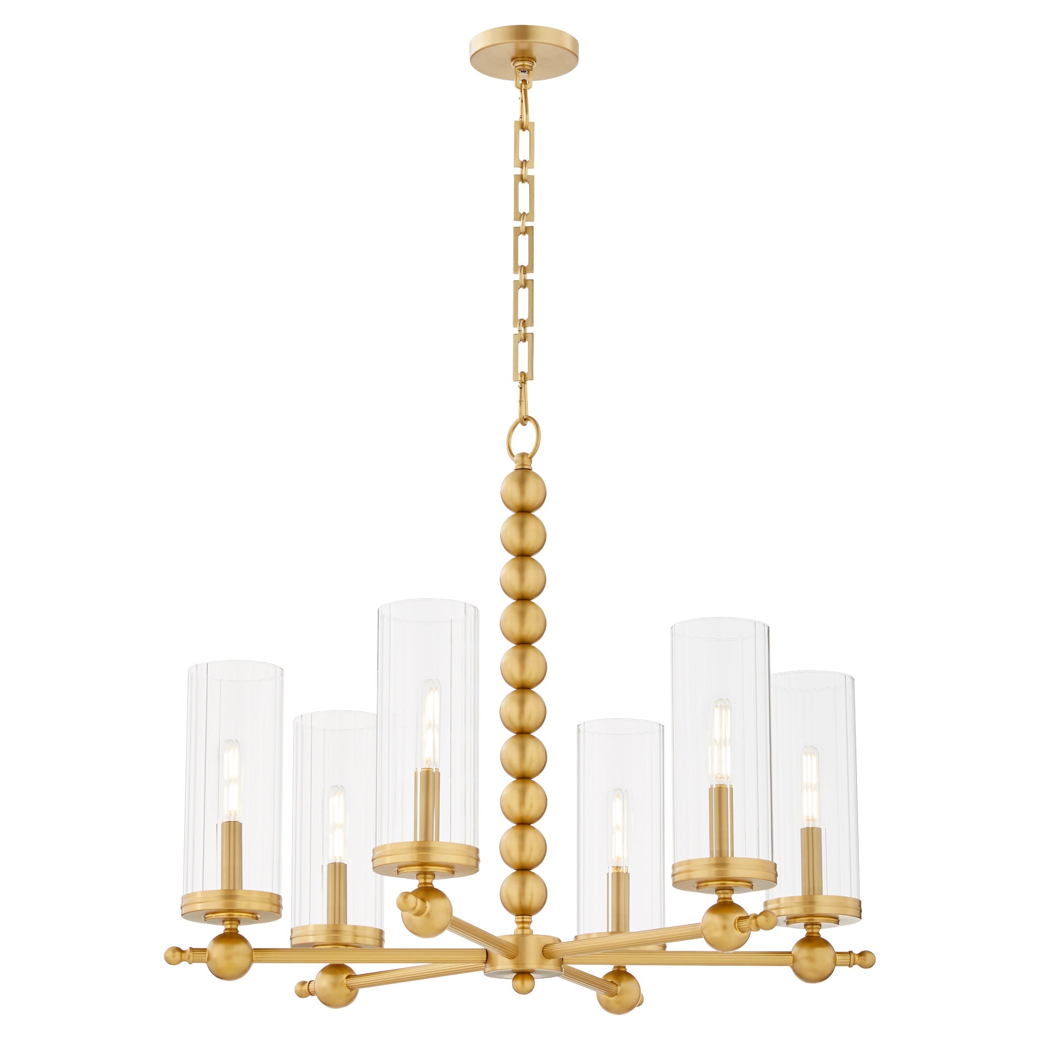 Quorum Lee Boulevard 660-6-80 Chandelier - Aged Brass