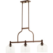 Quorum Richmond 6611-3-186 Island Light - Oiled Bronze W/ Clear/seeded