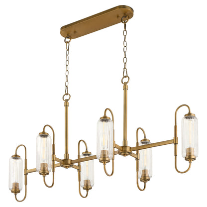 Quorum 6615-6-47 Pendant, UL Damp Rated, Brushed Brass