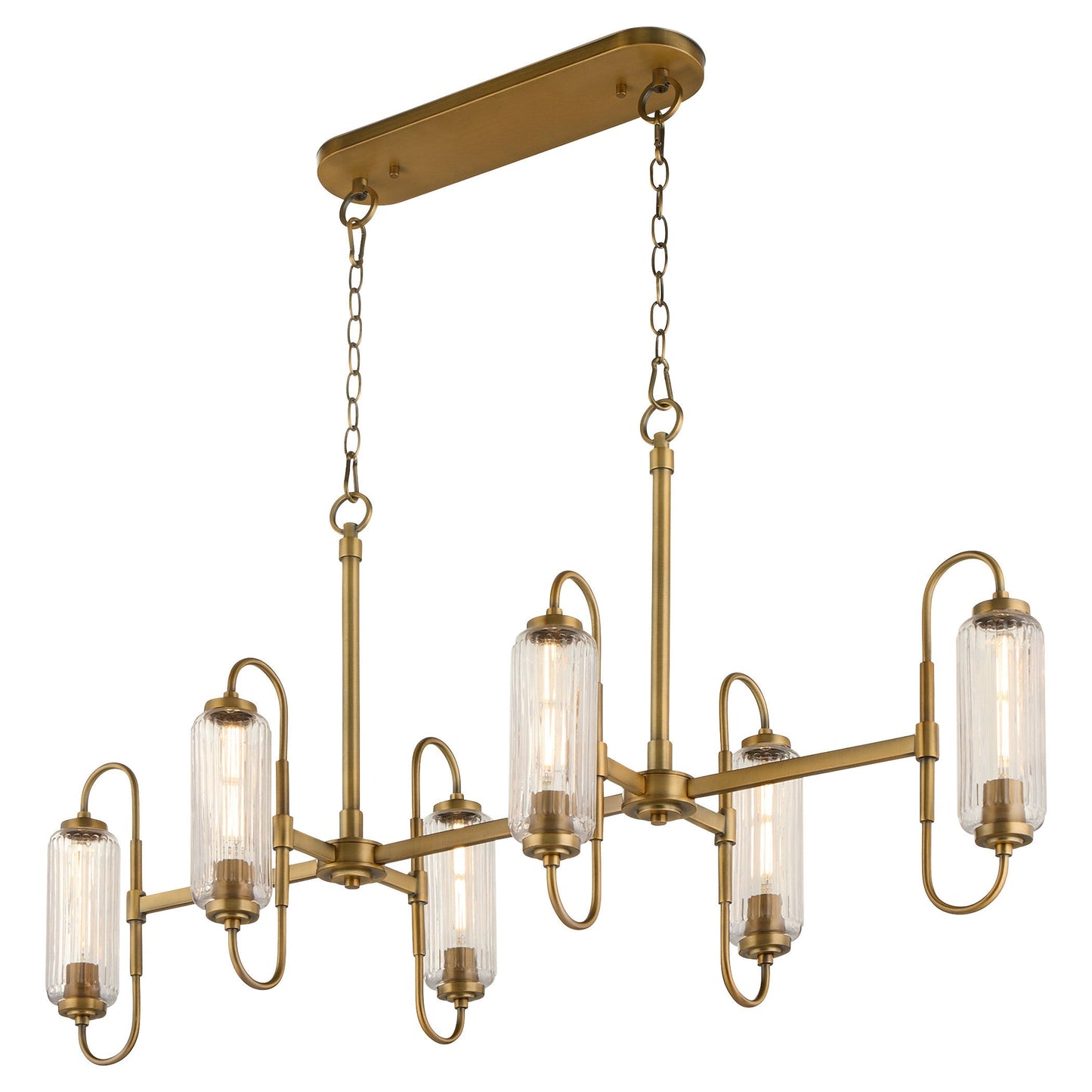 Quorum 6615-6-47 Pendant, UL Damp Rated, Brushed Brass