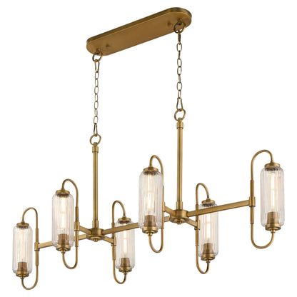 Quorum 6615-6-47 Pendant, UL Damp Rated, Brushed Brass
