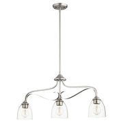Quorum Jardin 6627-3-265 Island Light - Satin Nickel W/ Clear/seeded