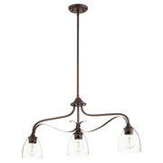 Quorum Jardin 6627-3-286 Island Light - Oiled Bronze W/ Clear/seeded
