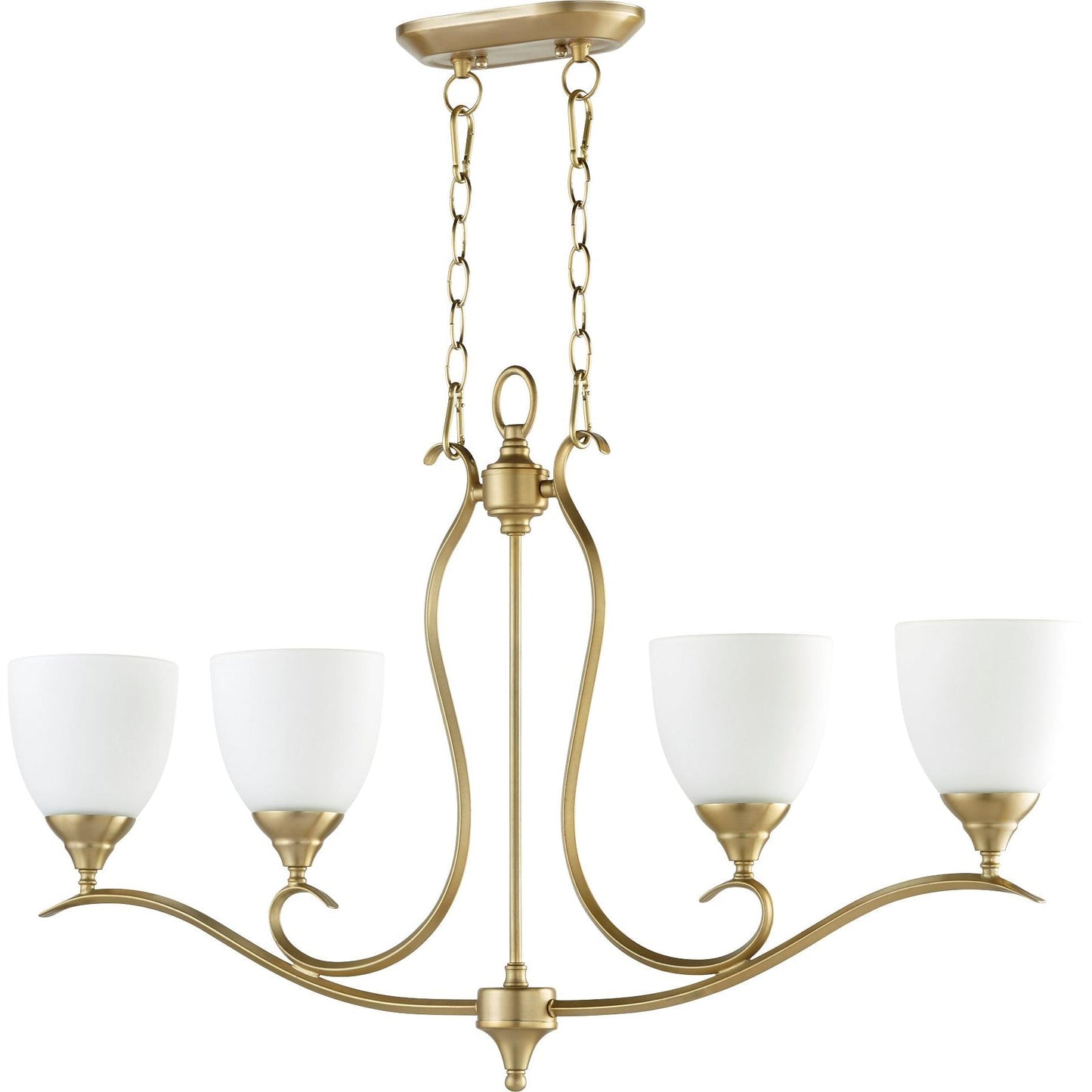 Quorum Flora 664-4-80 Island Light - Aged Brass