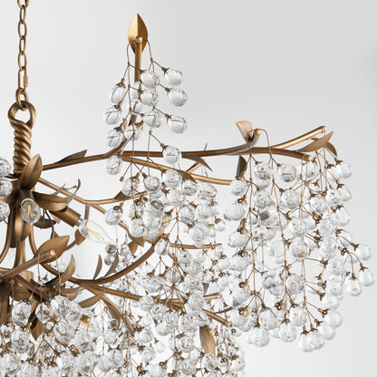 Quorum 670-8-46 Chandelier, UL Damp Rated, Natural Brass