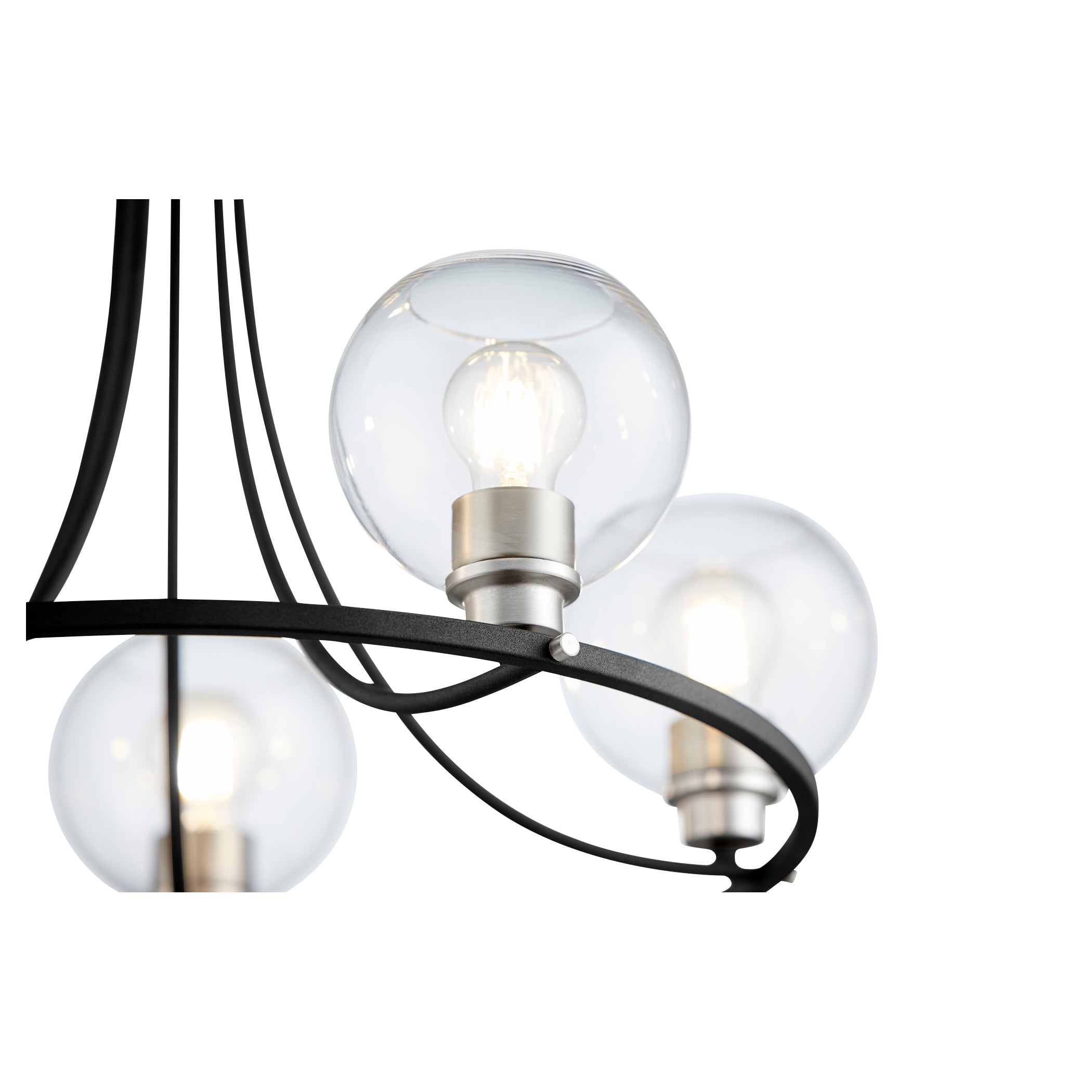 Quorum Clarion 672-5-6965 Chandelier - Textured Black W/ Satin Nickel