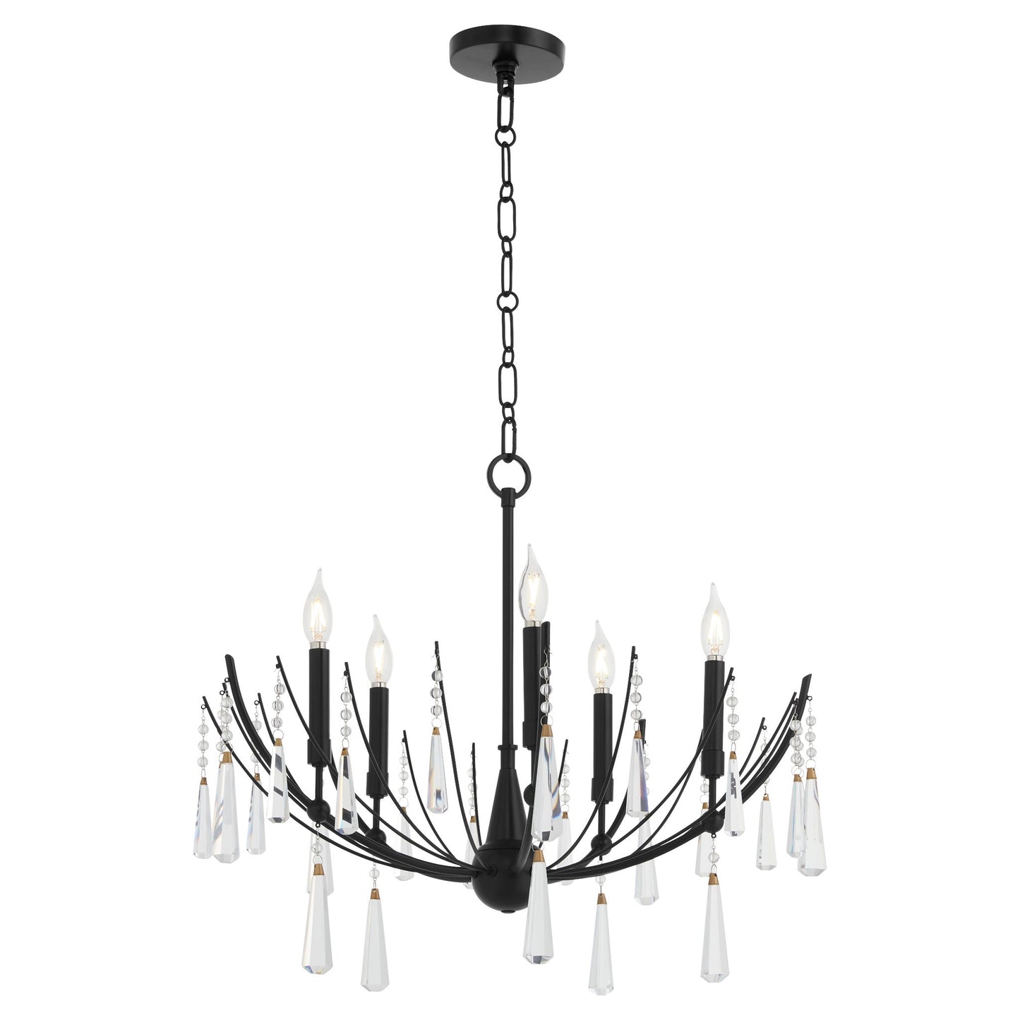 Quorum Eloise 673-5-59 Chandelier, UL Damp Rated, Matte Black