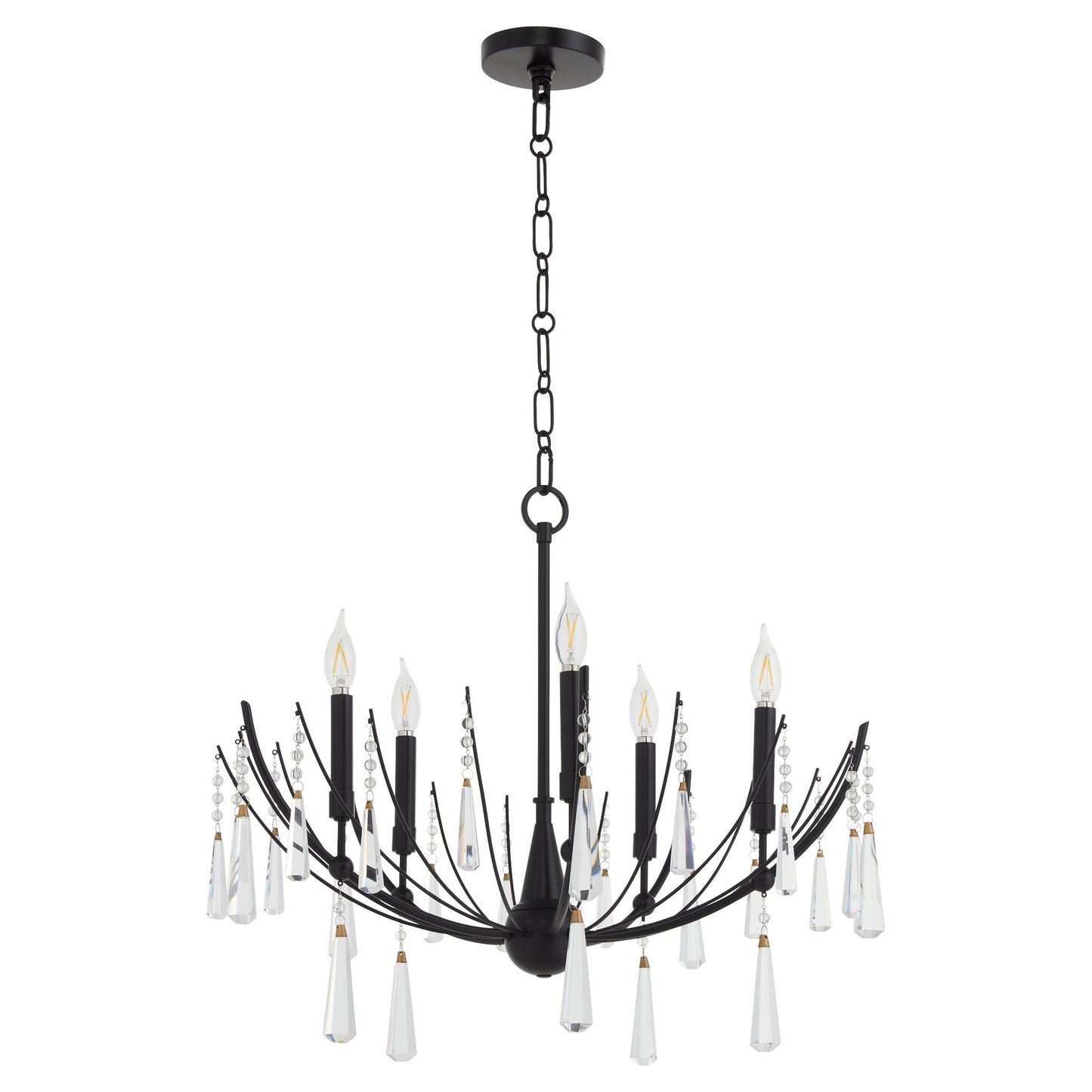 Quorum Eloise 673-5-59 Chandelier, UL Damp Rated, Matte Black