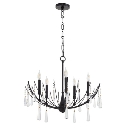 Quorum Eloise 673-5-59 Chandelier, UL Damp Rated, Matte Black