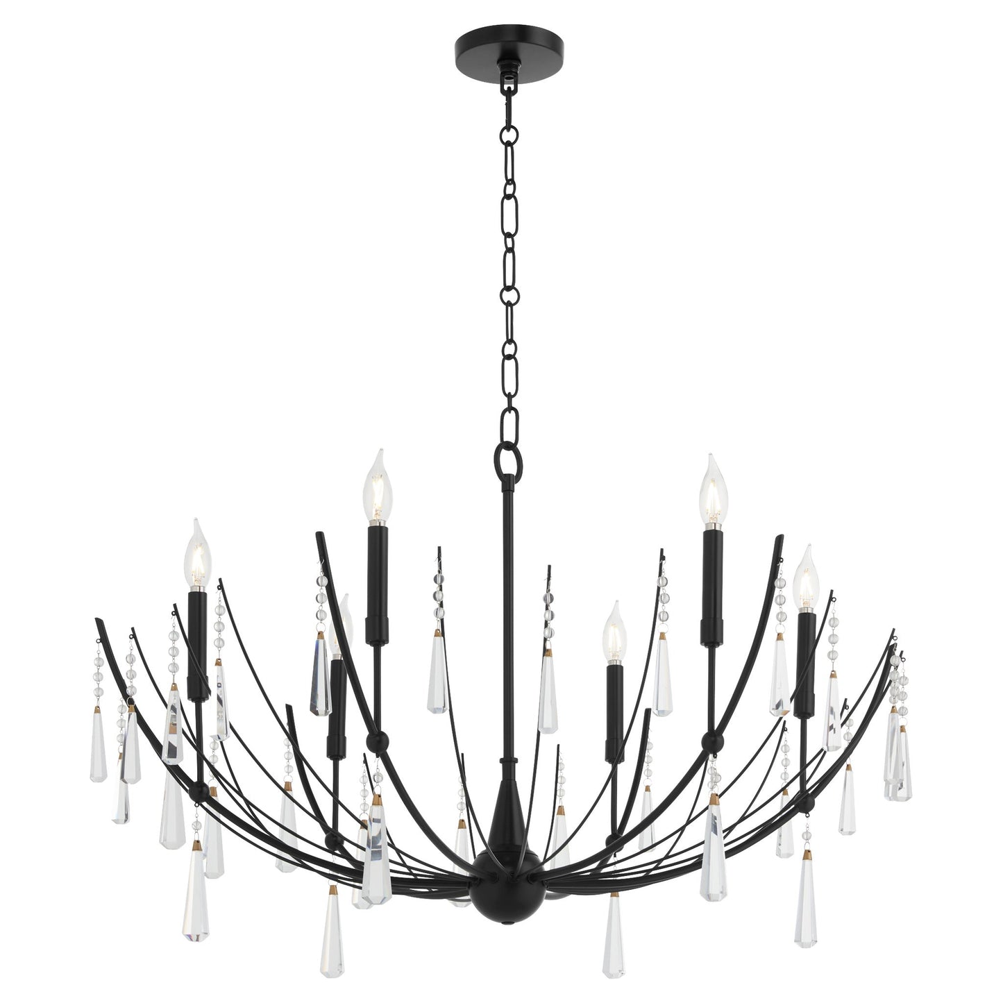 Quorum 673-6-59 Chandelier, UL Damp Rated, Matte Black