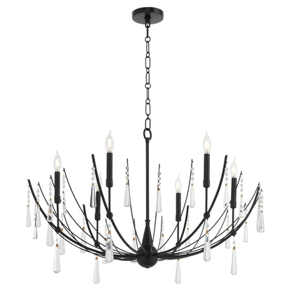 Quorum 673-6-59 Chandelier, UL Damp Rated, Matte Black