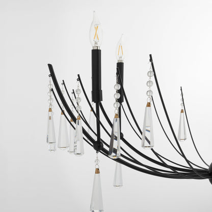Quorum 673-6-59 Chandelier, UL Damp Rated, Matte Black