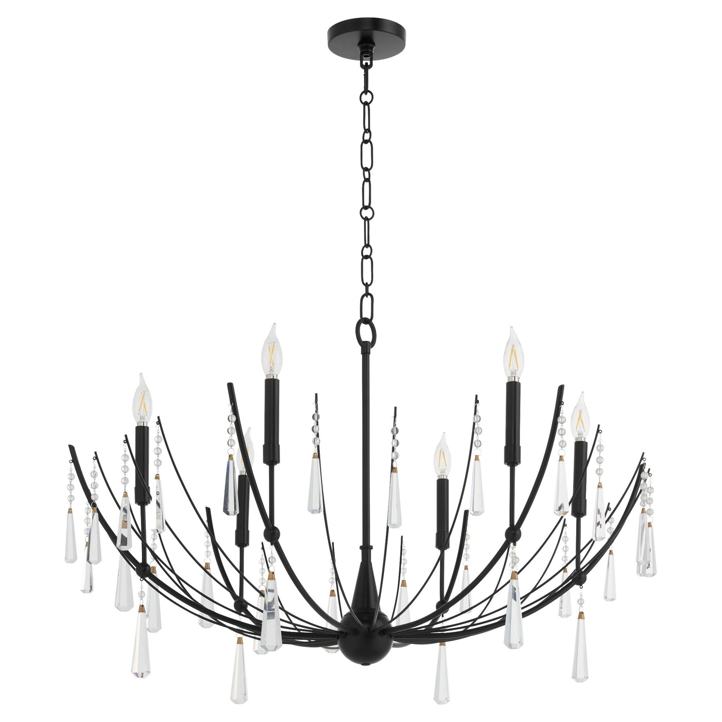 Quorum 673-6-59 Chandelier, UL Damp Rated, Matte Black