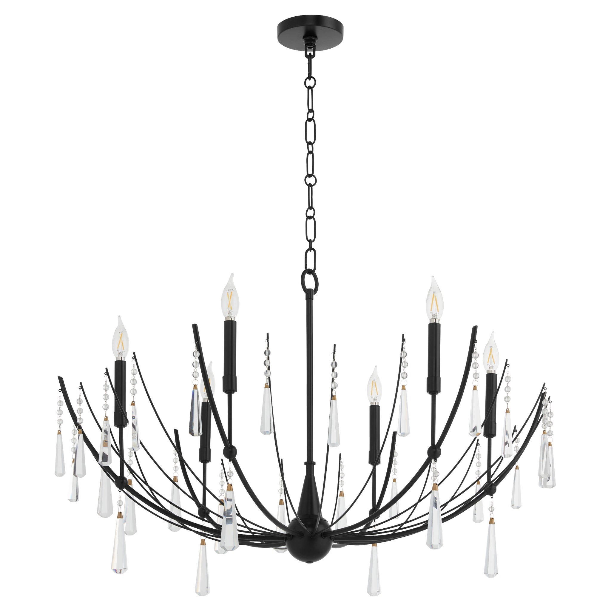 Quorum 673-6-59 Chandelier, UL Damp Rated, Matte Black