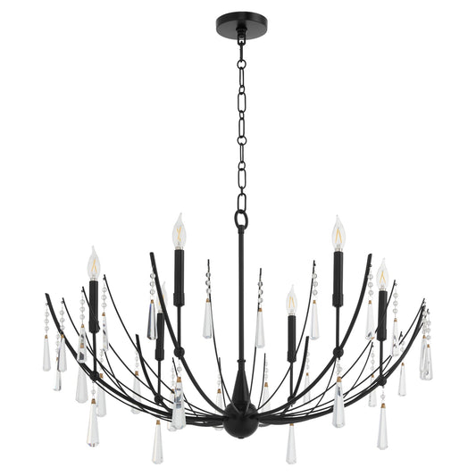 Quorum 673-6-59 Chandelier, UL Damp Rated, Matte Black