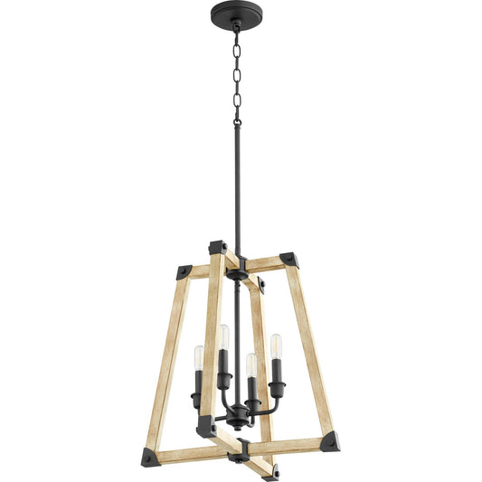 Quorum Alpine 6789-4-69 Entry - Textured Black W/ Driftwood Finish