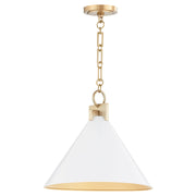 Quorum Jackson 68-16-0880 Pendant - Studio White W/ Aged Brass