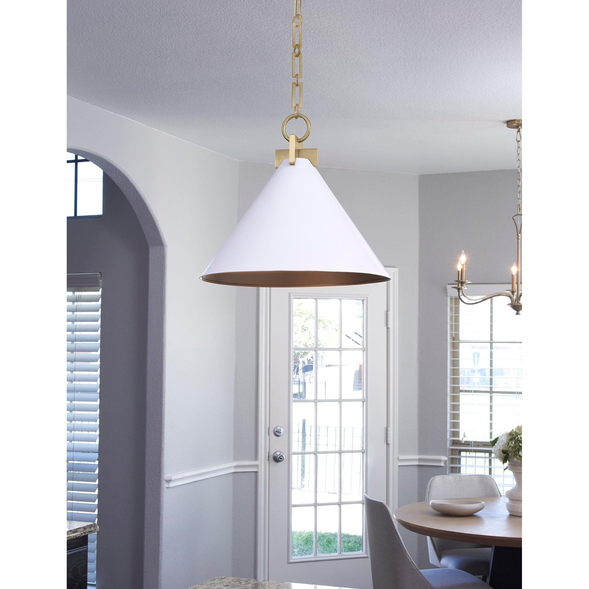 Quorum Jackson 68-16-0880 Pendant - Studio White W/ Aged Brass