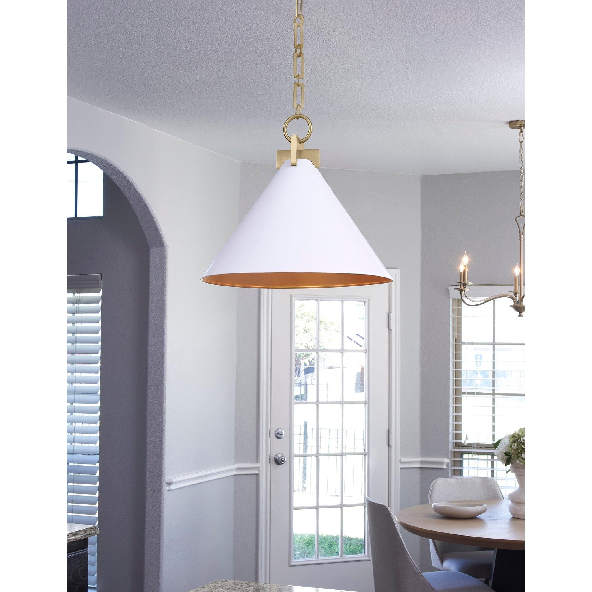 Quorum Jackson 68-16-0880 Pendant - Studio White W/ Aged Brass