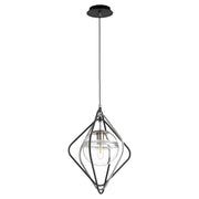 Quorum 6802-6965 Pendant - Textured Black W/ Satin Nickel