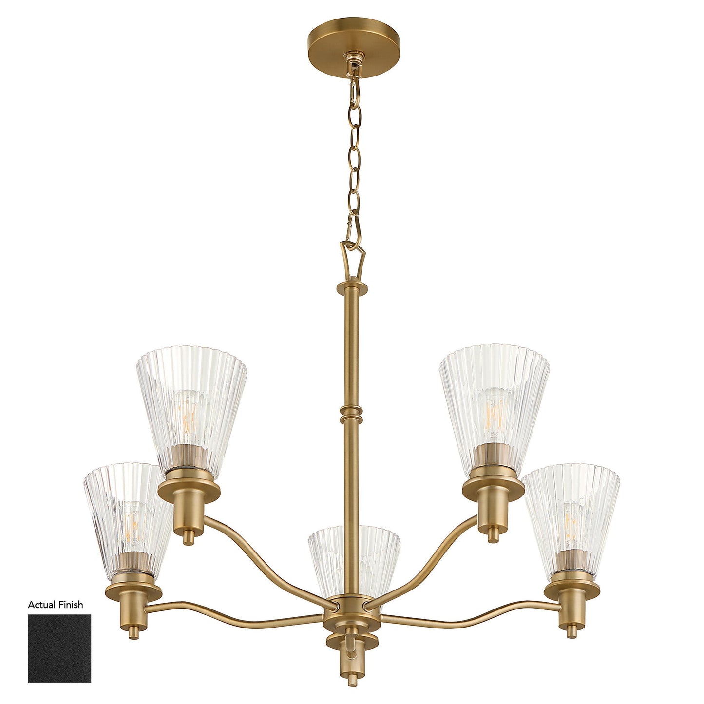 Quorum Lawton 6803-5-59 Chandelier, UL Damp Rated, Matte Black