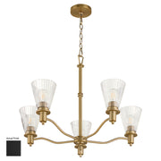 Quorum Lawton 6803-5-59 Chandelier, UL Damp Rated, Matte Black