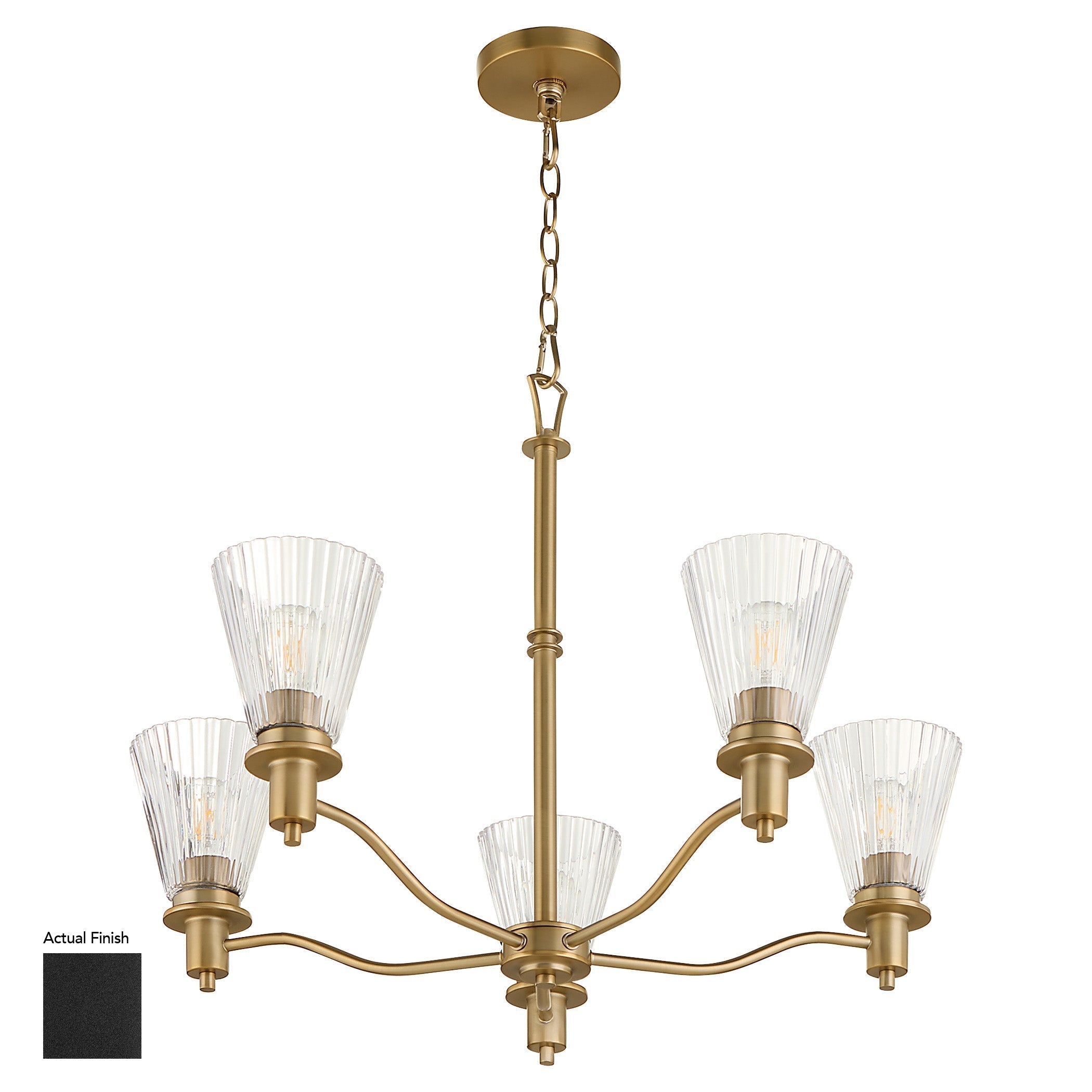 Quorum Lawton 6803-5-59 Chandelier, UL Damp Rated, Matte Black