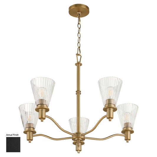 Quorum Lawton 6803-5-59 Chandelier, UL Damp Rated, Matte Black