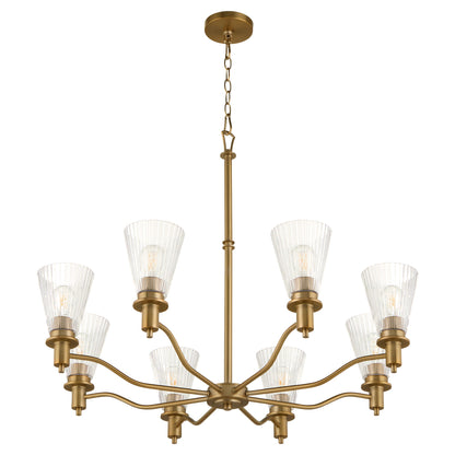 Quorum 6803-8-47 Chandelier, UL Damp Rated, Brushed Brass
