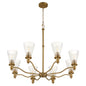 Quorum 6803-8-47 Chandelier, UL Damp Rated, Brushed Brass