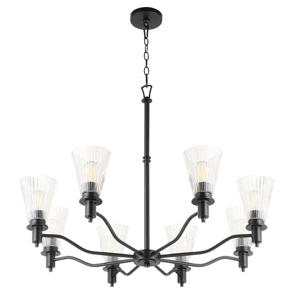 Quorum 6803-8-59 Chandelier, UL Damp Rated, Matte Black